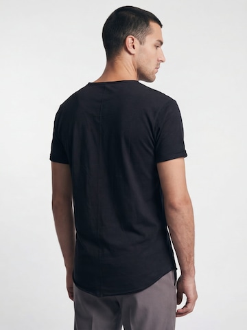Antargo Shirt 'V-Neck Slub' in Black