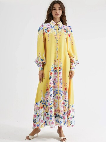 MSN Collection Maxi Kleid in Gelb: Vorderseite