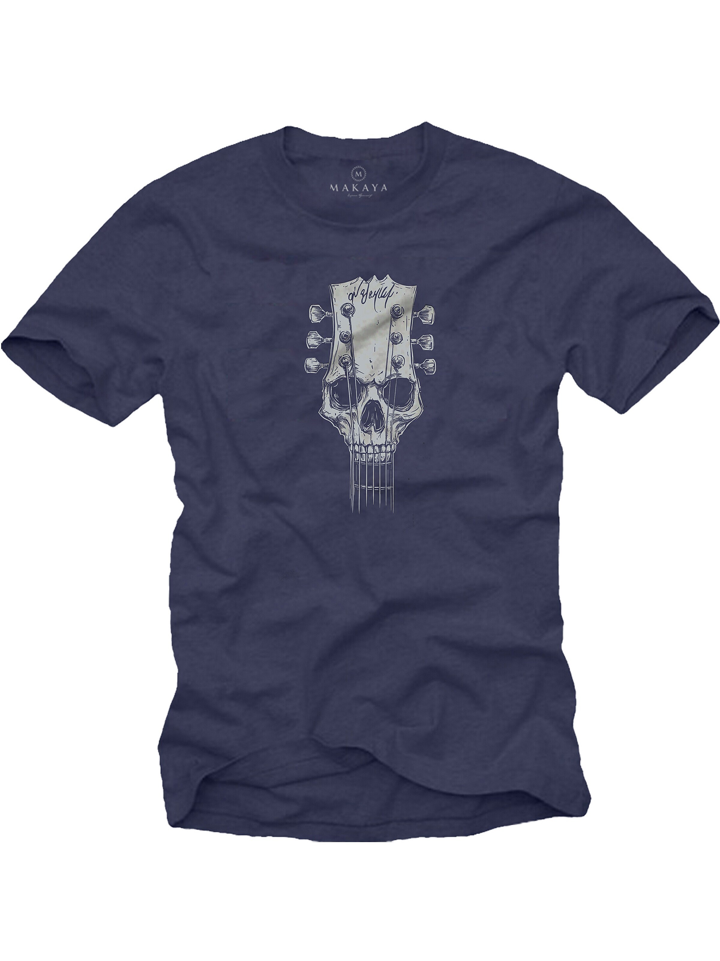 MAKAYA Shirt 'Gitarrenkopf' in Blue: front