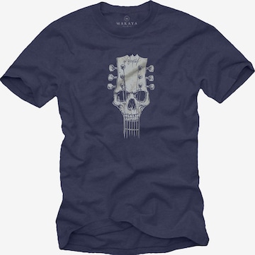 MAKAYA Shirt 'Gitarrenkopf' in Blue: front