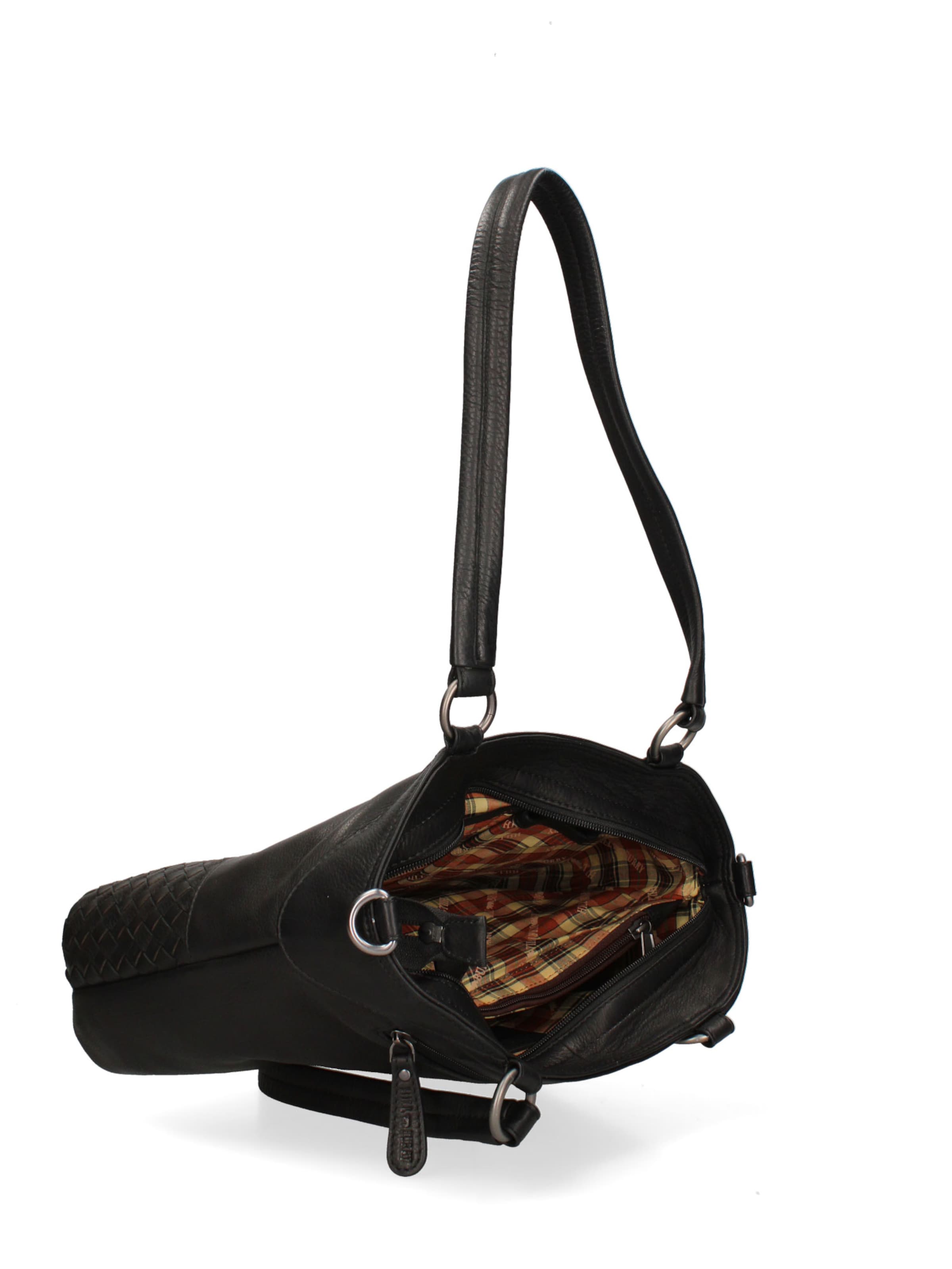 Borsa a spalla 'Borsa a Spalla Uomo Vera Pelle Vitello Ingrassata con Tracolla Regolabile 30x30 cm' di HILL BURRY in nero