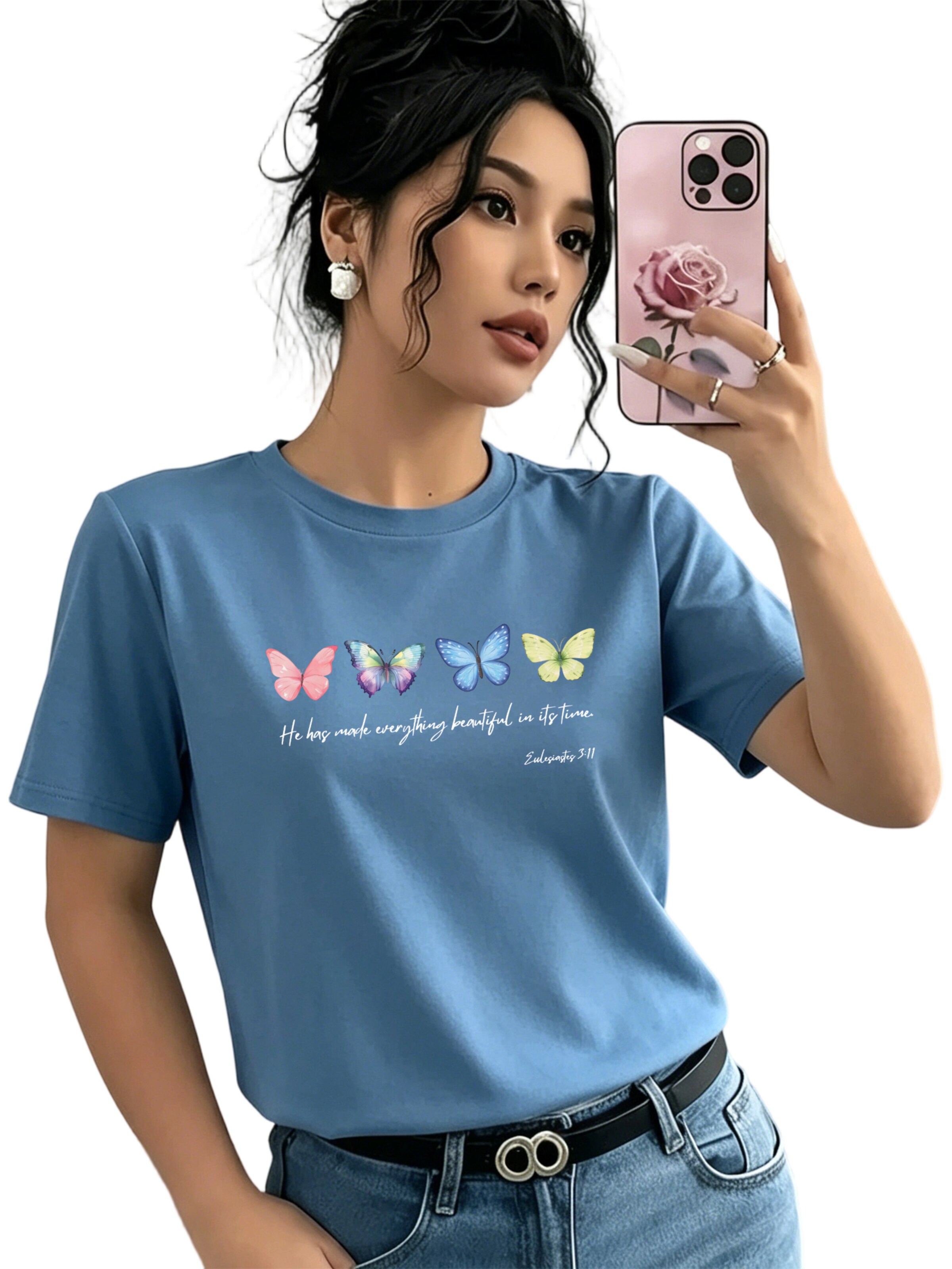 T-shirt GORHEY en bleu : devant