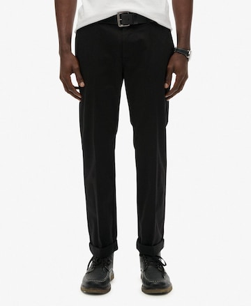Regular Pantalon chino Superdry en noir : devant