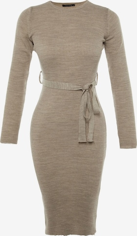 Trendyol Плетена рокля в сиво: отпред