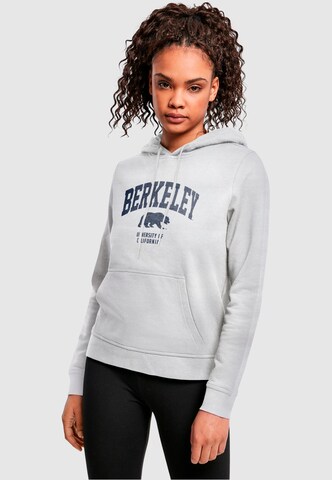 Merchcode Sweatshirt 'Berkeley University - Bear' in Grijs: voorkant
