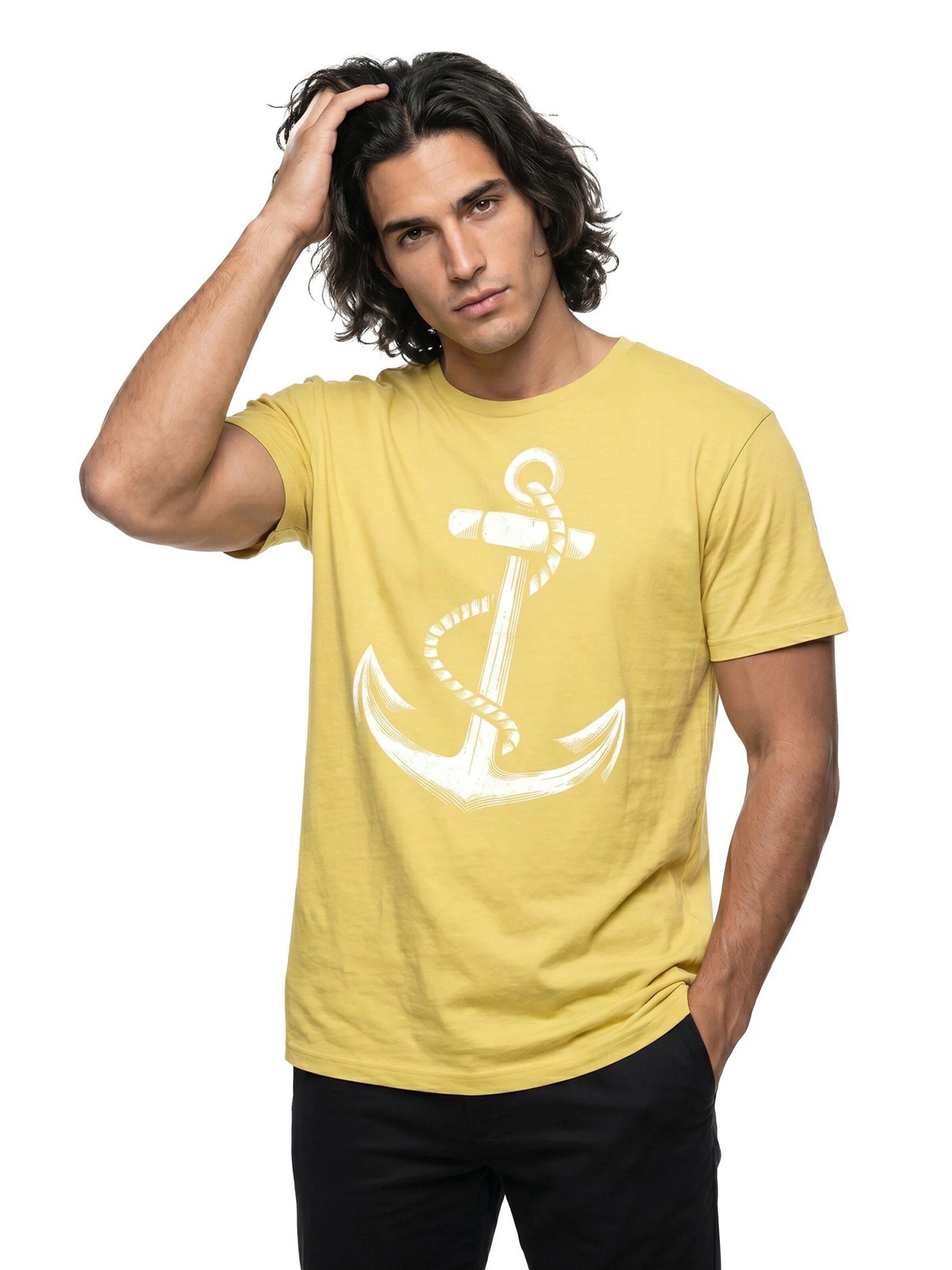 MAKAYA Shirt 'Anker' in Yellow