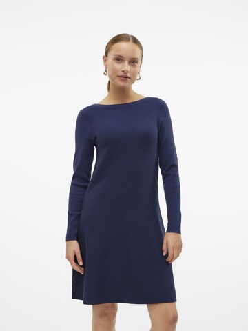 VERO MODA Gebreide jurk 'NANCY' in Blauw: voorkant