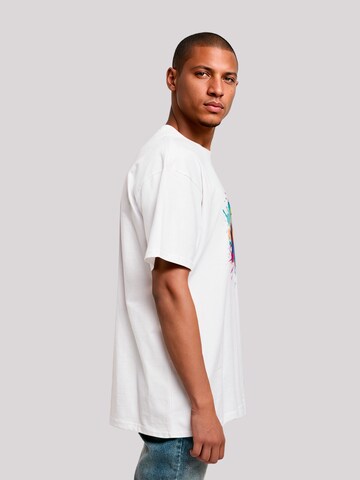 T-Shirt 'Bunte Fußball' F4NT4STIC en blanc