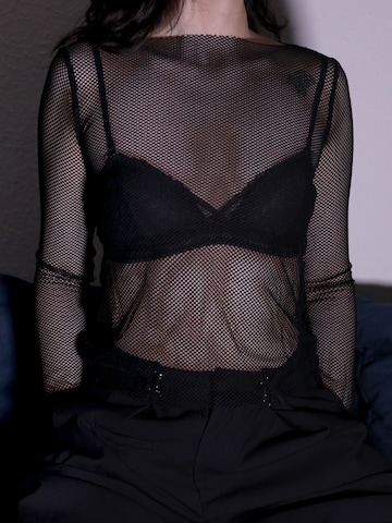 Nightini Top 'Black Sheer Mesh Top' in Black