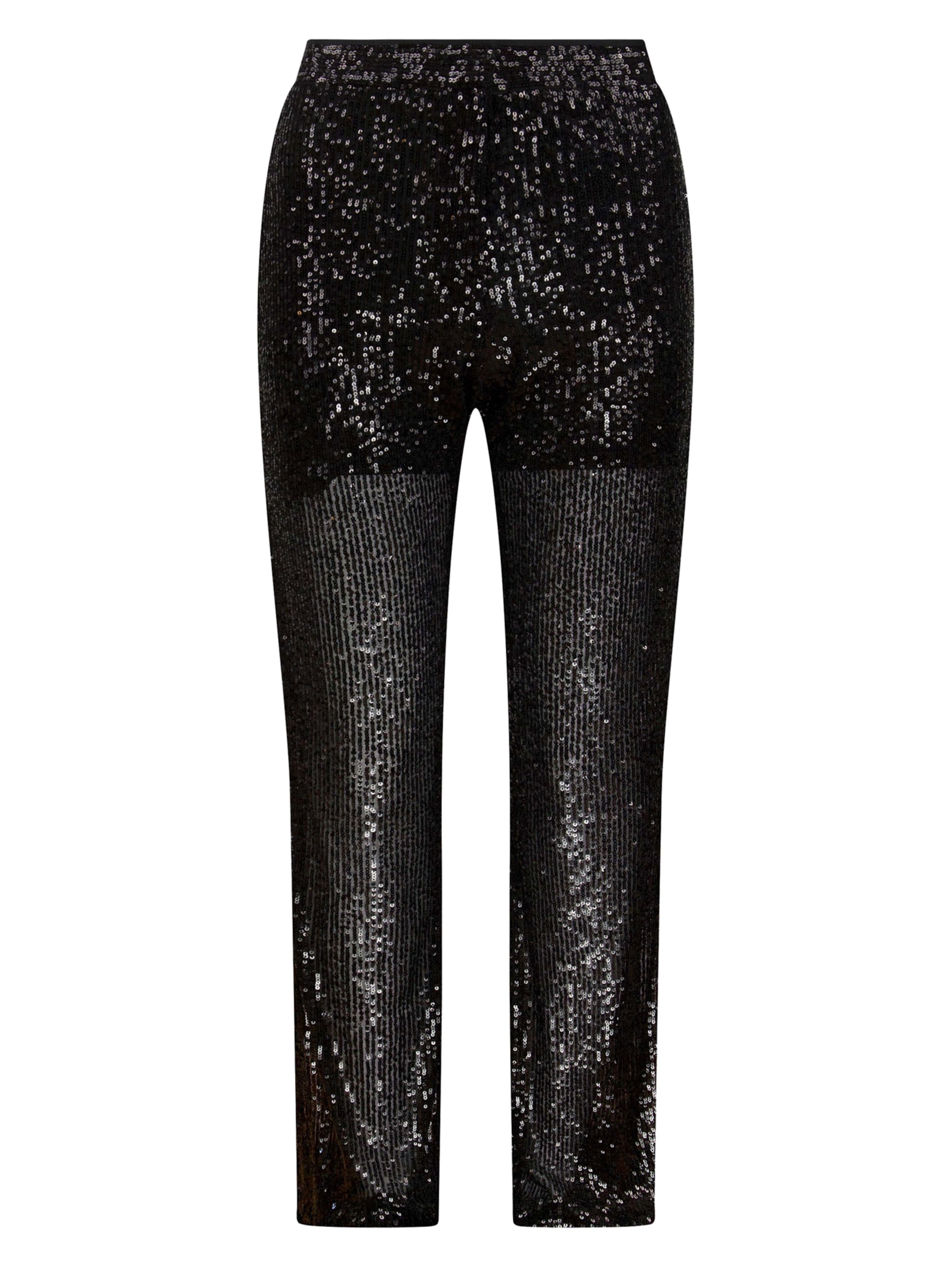 Young PoetsBootcut/trapezice Hlače 'Hazel' - crna boja: prednji dio