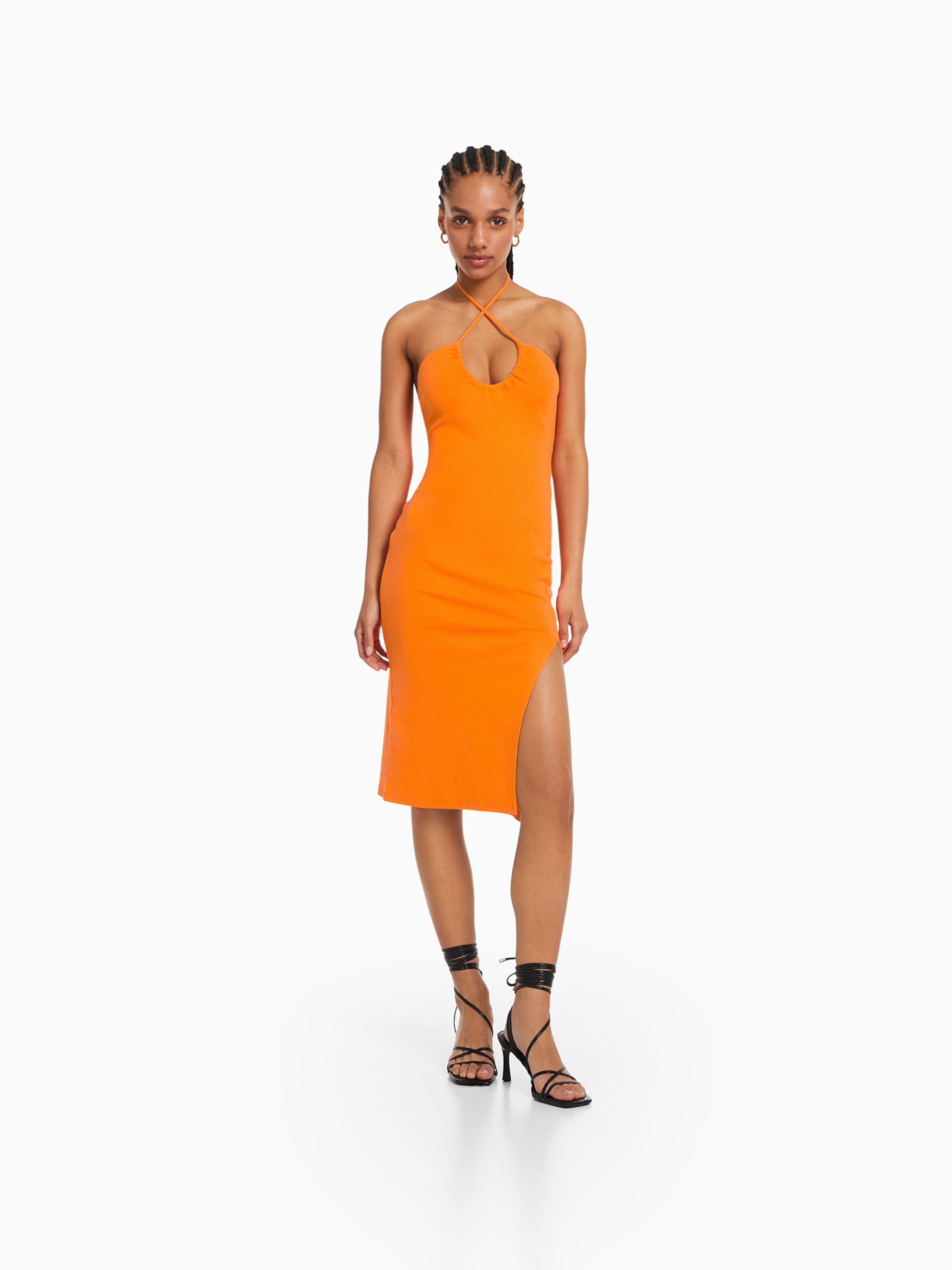 Bershka orange dress online