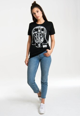 LOGOSHIRT Shirt 'Star Wars Darth Vader' in Zwart