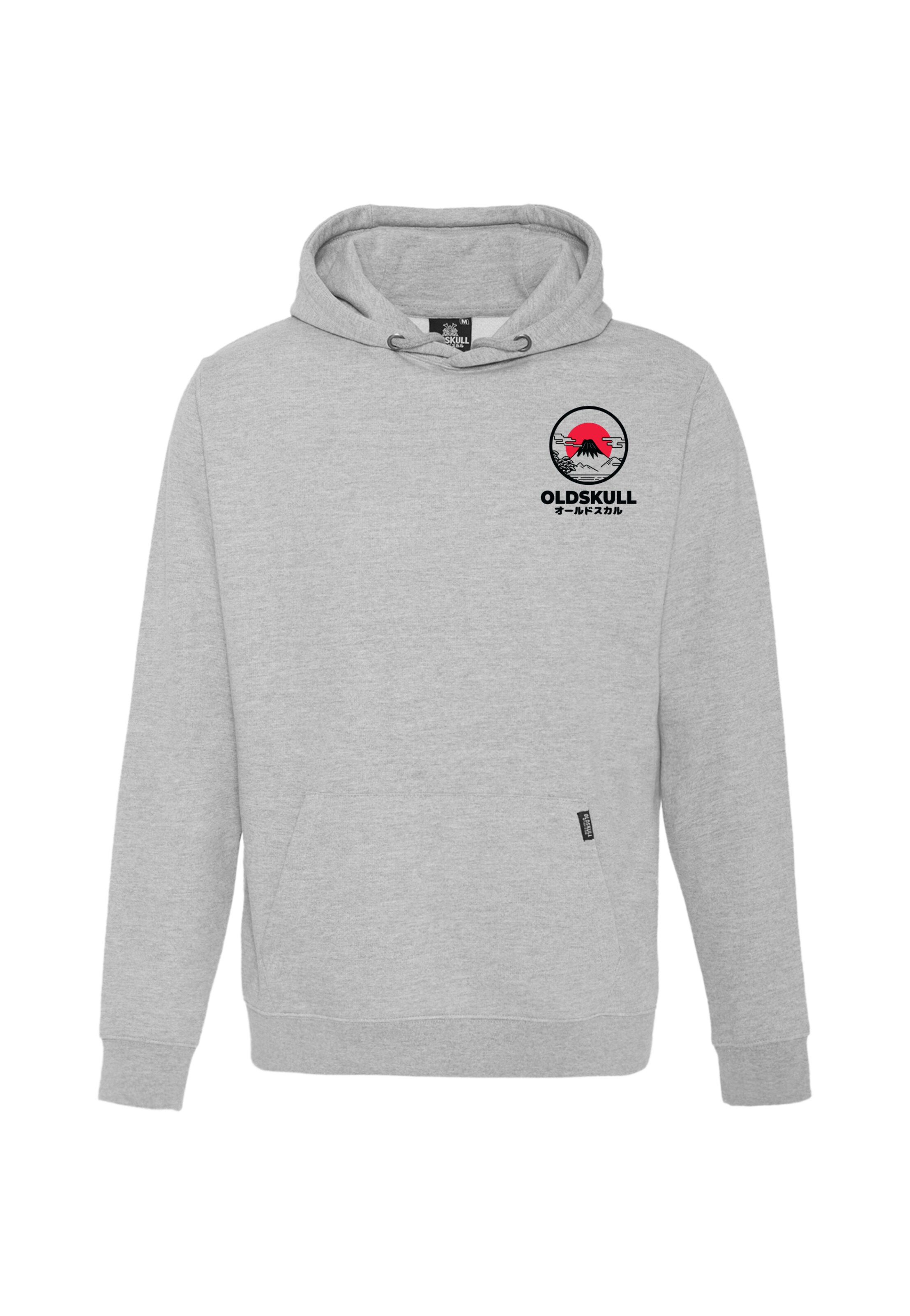 Oldskull Kapuzensweatshirt in Grau: Vorderseite