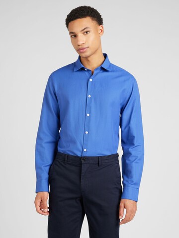 BURTON MENSWEAR LONDON Slim fit Button Up Shirt in Blue: front