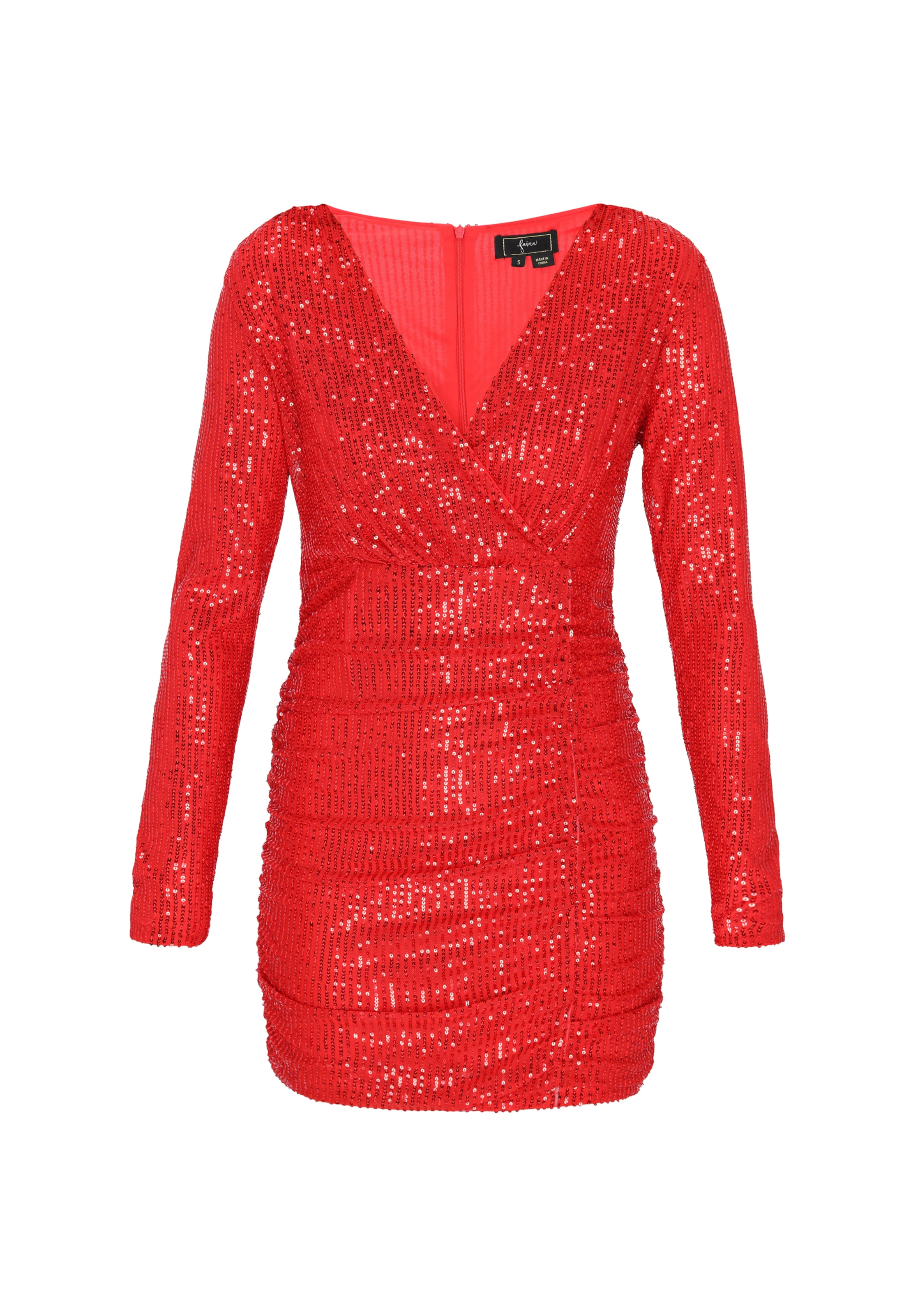 faina - Vestido de gala en rojo: frente