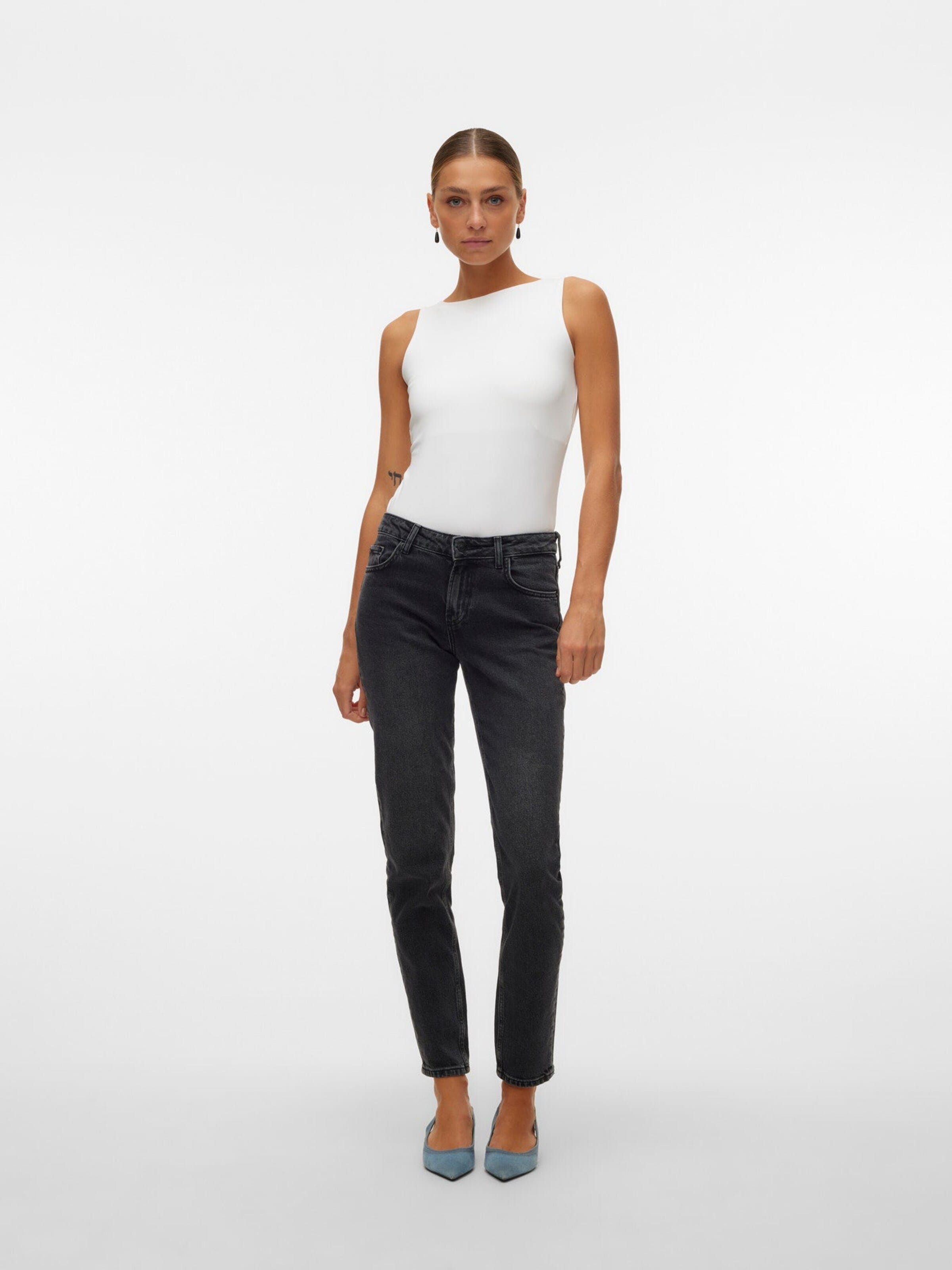 VERO MODA Top w kolorze biały