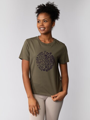 T-shirt 'Don't Overthink It' Watapparel en vert : devant