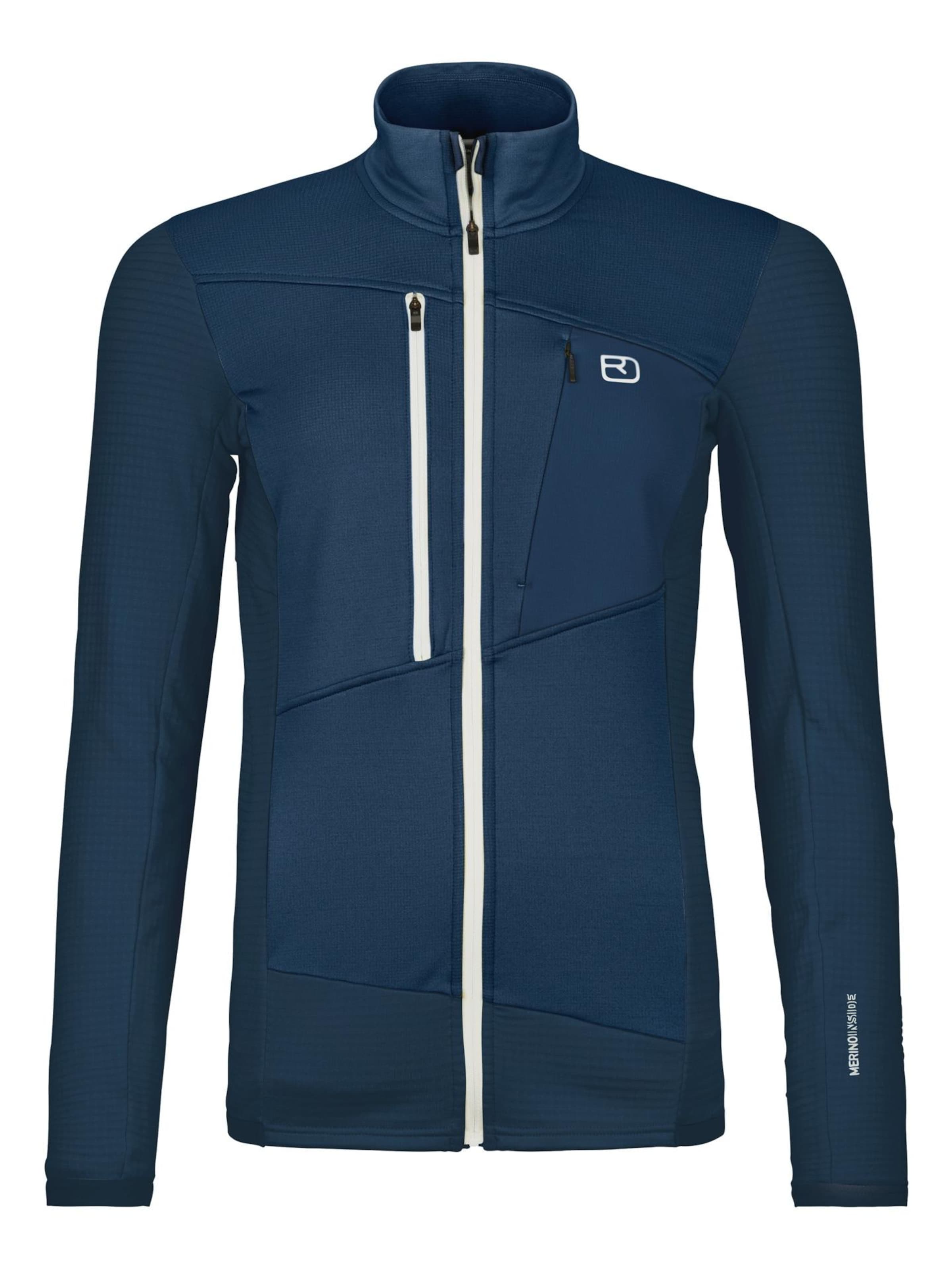 ORTOVOX Athletic Fleece Jacket in Blue: front