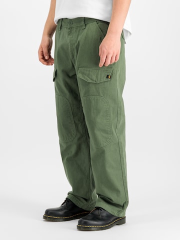 ALPHA INDUSTRIES Loose fit Cargo trousers 'CWU-18/P' in Green: front
