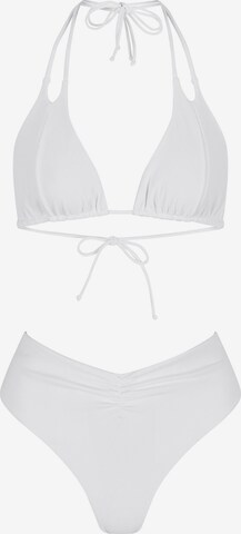 Nicowa Triangle Bikini 'ROSIWA' in White: front