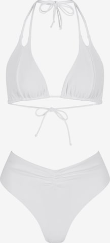 Nicowa Triangle Bikini 'ROSIWA' in White: front