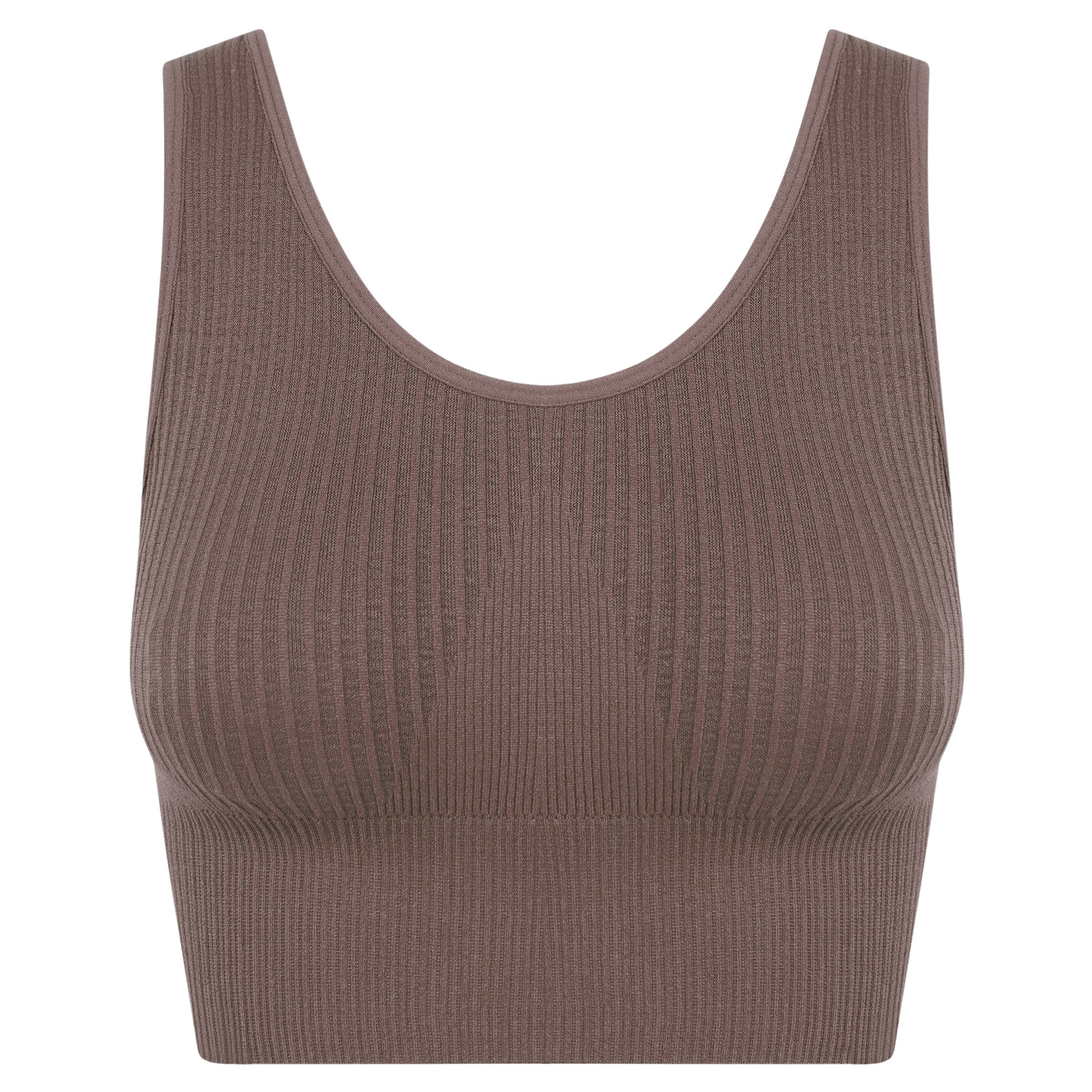 Born Living Yoga Sporttop in Beige: voorkant