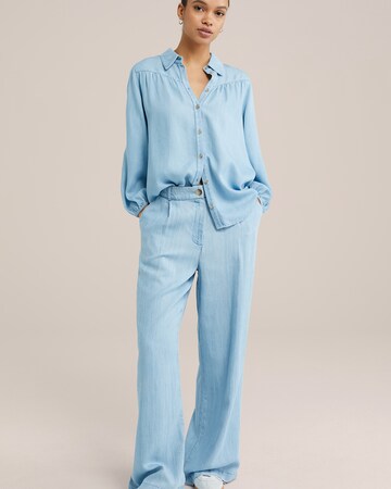 Wide leg Pantaloni con pieghe di WE Fashion in blu: frontale