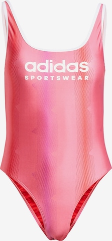 Costum de baie sport 'Tiro' de la ADIDAS SPORTSWEAR pe roz: față