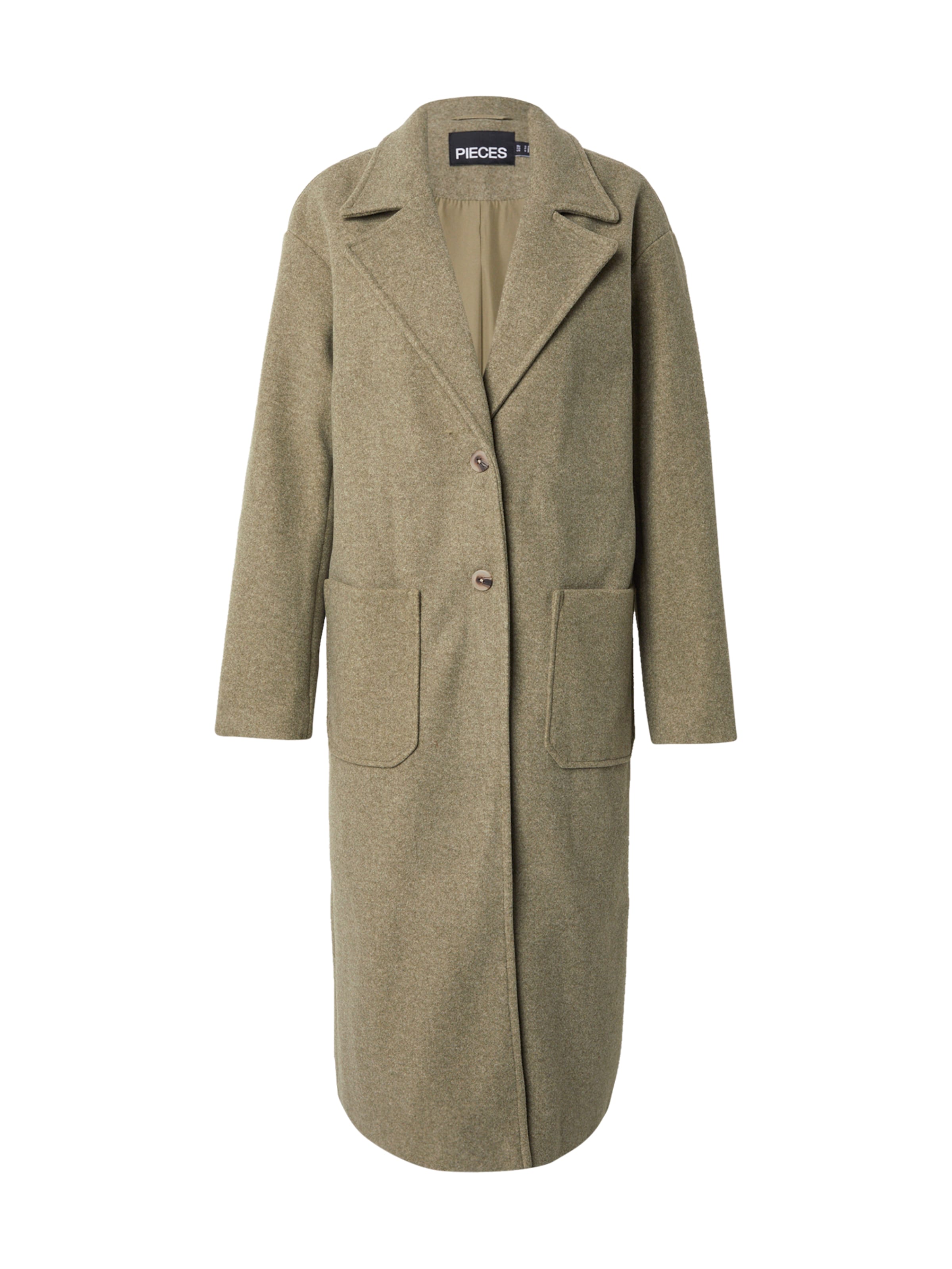 PIECES Between-Seasons Coat 'PCJILI' in Green: front