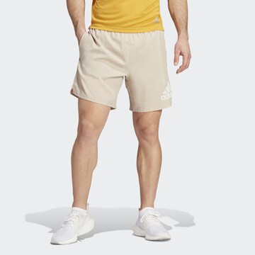 Regular Pantalon de sport 'Run It' ADIDAS SPORTSWEAR en beige : devant