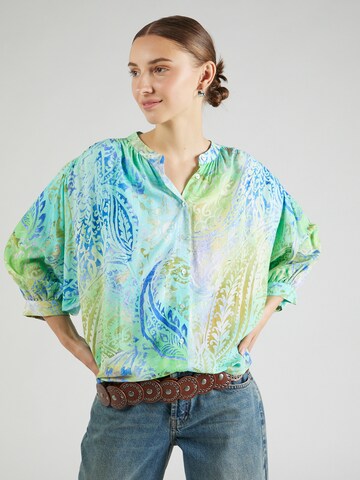 Emily Van Den Bergh Blouse in Groen: voorkant