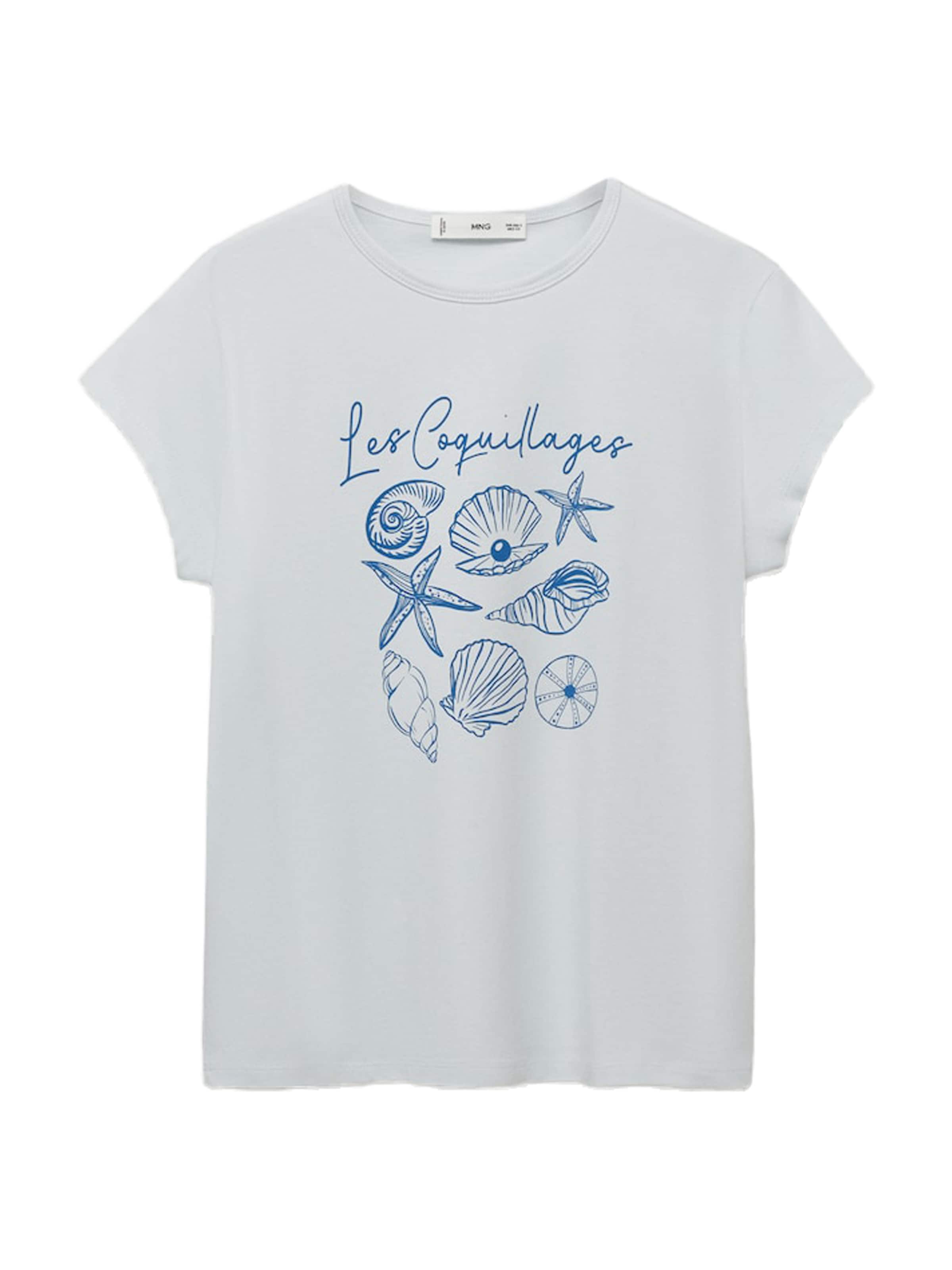 MANGO Tričko 'ILLUSTRA' – bílá: přední strana
