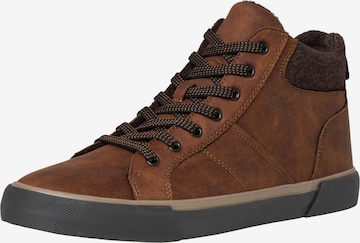 s.Oliver High-Top Sneakers in Brown: front