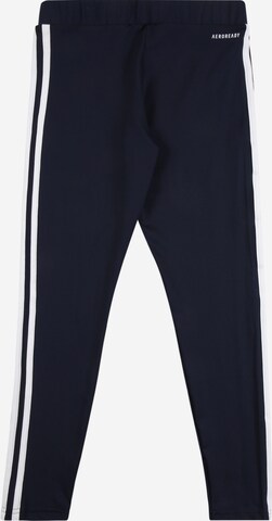 ADIDAS SPORTSWEAR Skinny Workout Pants 'Designed 2 Move 3-Stripes' in Blue