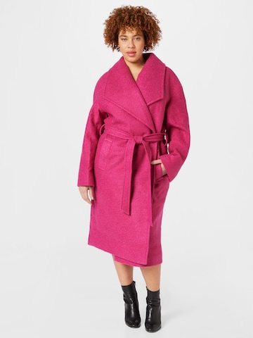 Dorothy Perkins Curve Демисезонное пальто в Ярко-розовый: спереди
