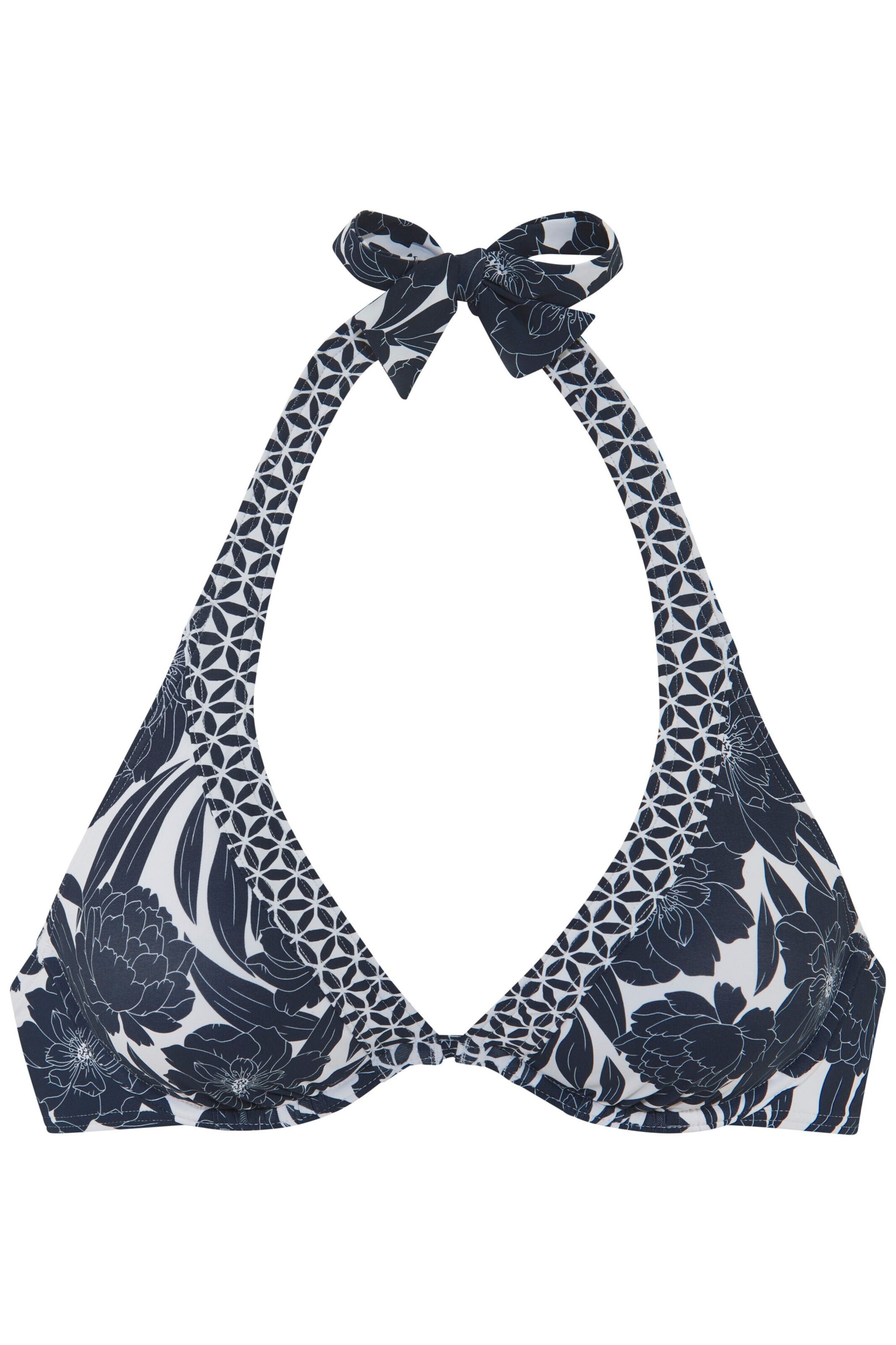 SUNSEEKER Triangle Bikini Top in Blue: front