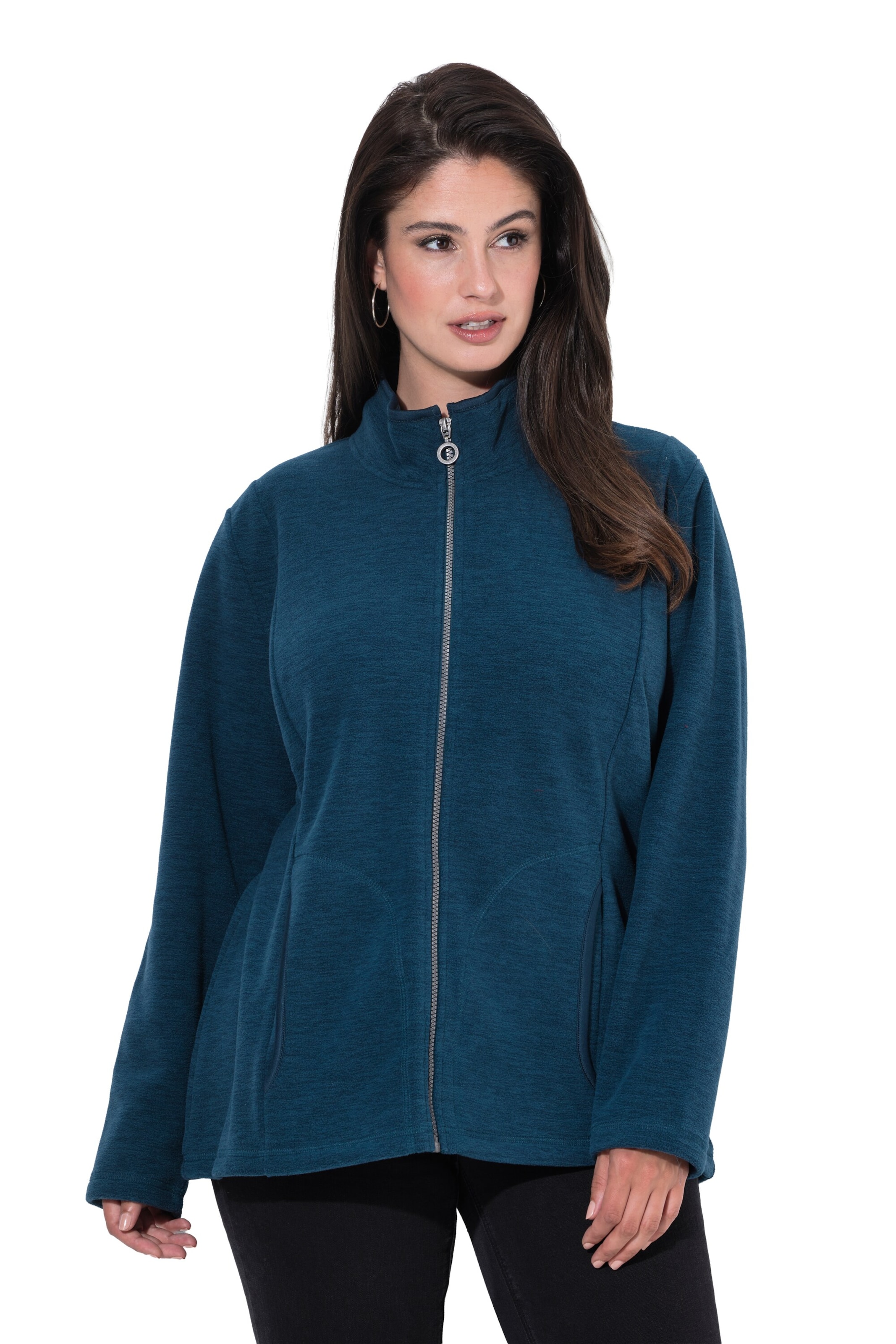Ulla Popken Sweatjacke in Blau: Vorderseite