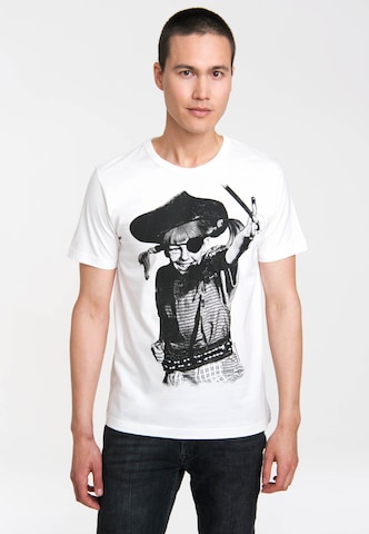 LOGOSHIRT T-Shirt 'Pirate' in Weiß: predná strana