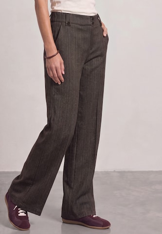 CECIL Loose fit Pleated Pants 'Amalia' in Brown: front