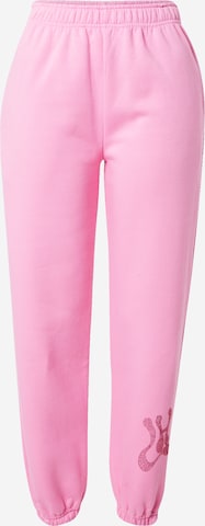 LOCAL HEROES Tapered Broek in Roze: voorkant