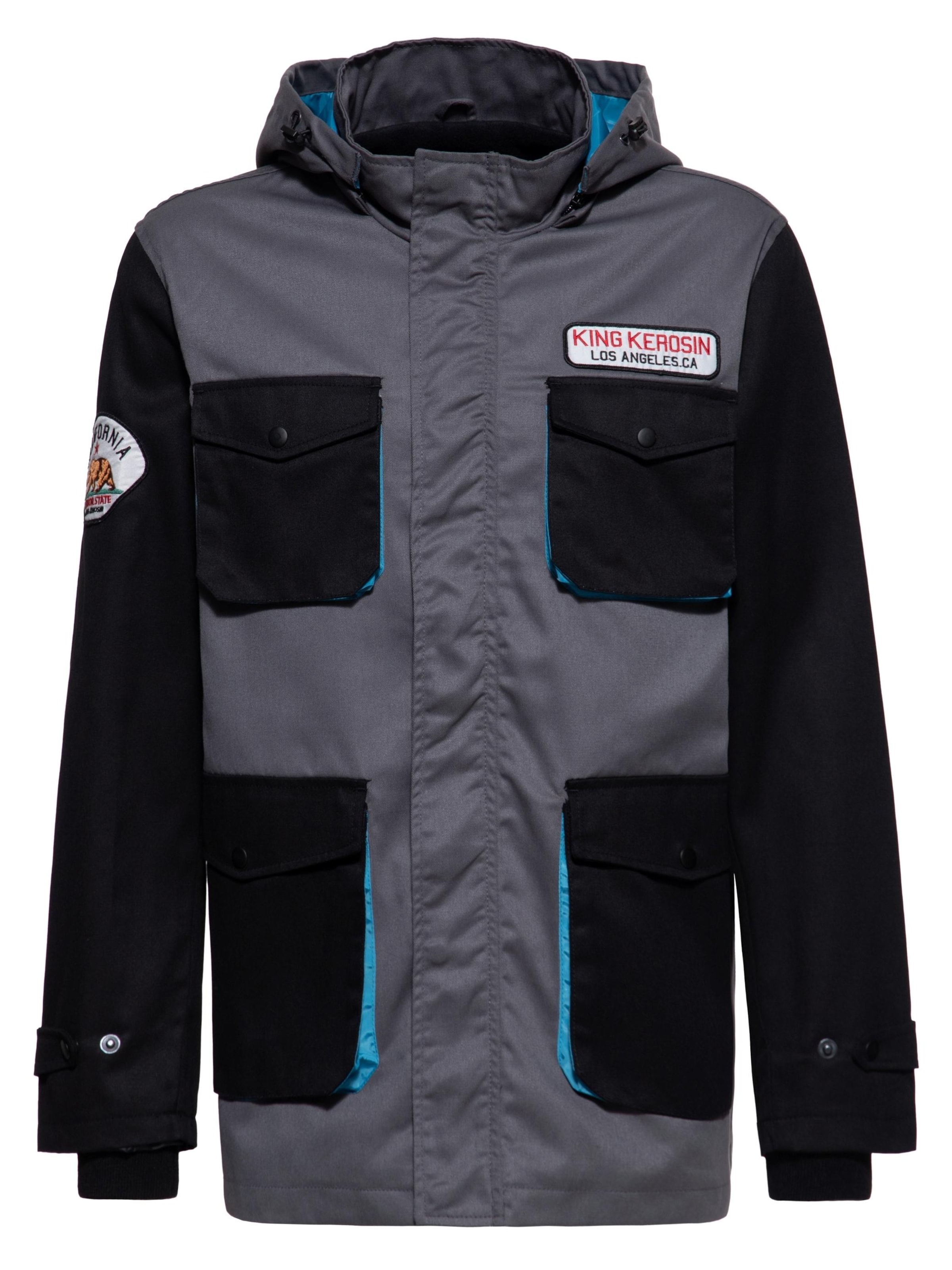 King Kerosin Winterjacke 'Los Angeles C.A.'‌‌‌‌‌‌‌ in grau, Produktansicht