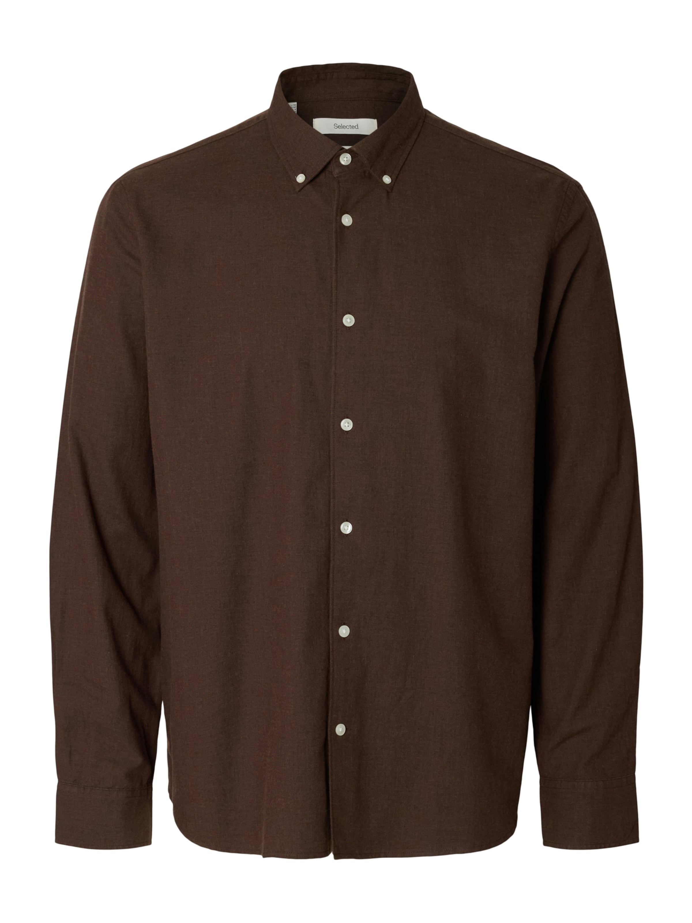 SELECTED Overhemd 'SLMCole' in Bruin: voorkant