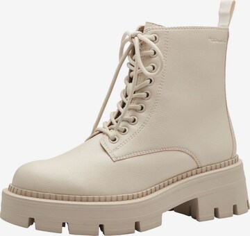 TAMARIS Lace-Up Ankle Boots in Beige: front