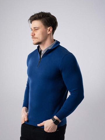PANTONECLO Trui 'Pantoneclo Men’s Mock Sweater' in Blauw