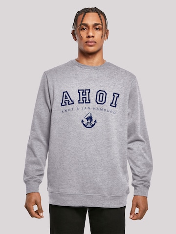 F4NT4STIC Sweatshirt 'Ahoi Knut & Jan Hamburg' in Grey: front