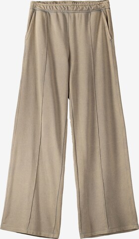 Bershka Wide leg Pants in Grey: front