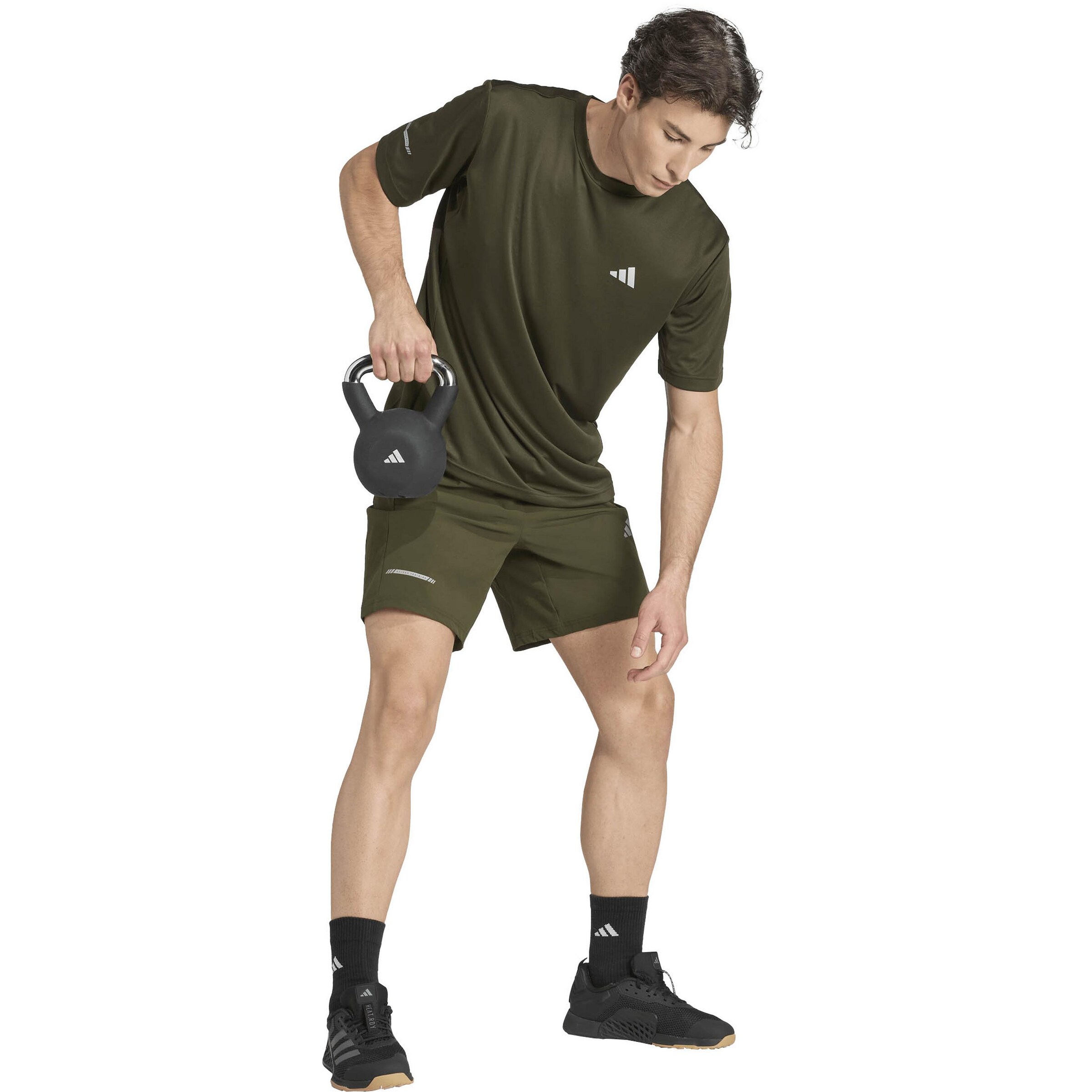 ADIDAS PERFORMANCE Regular Workout Pants 'Essentials Holiday' in Green