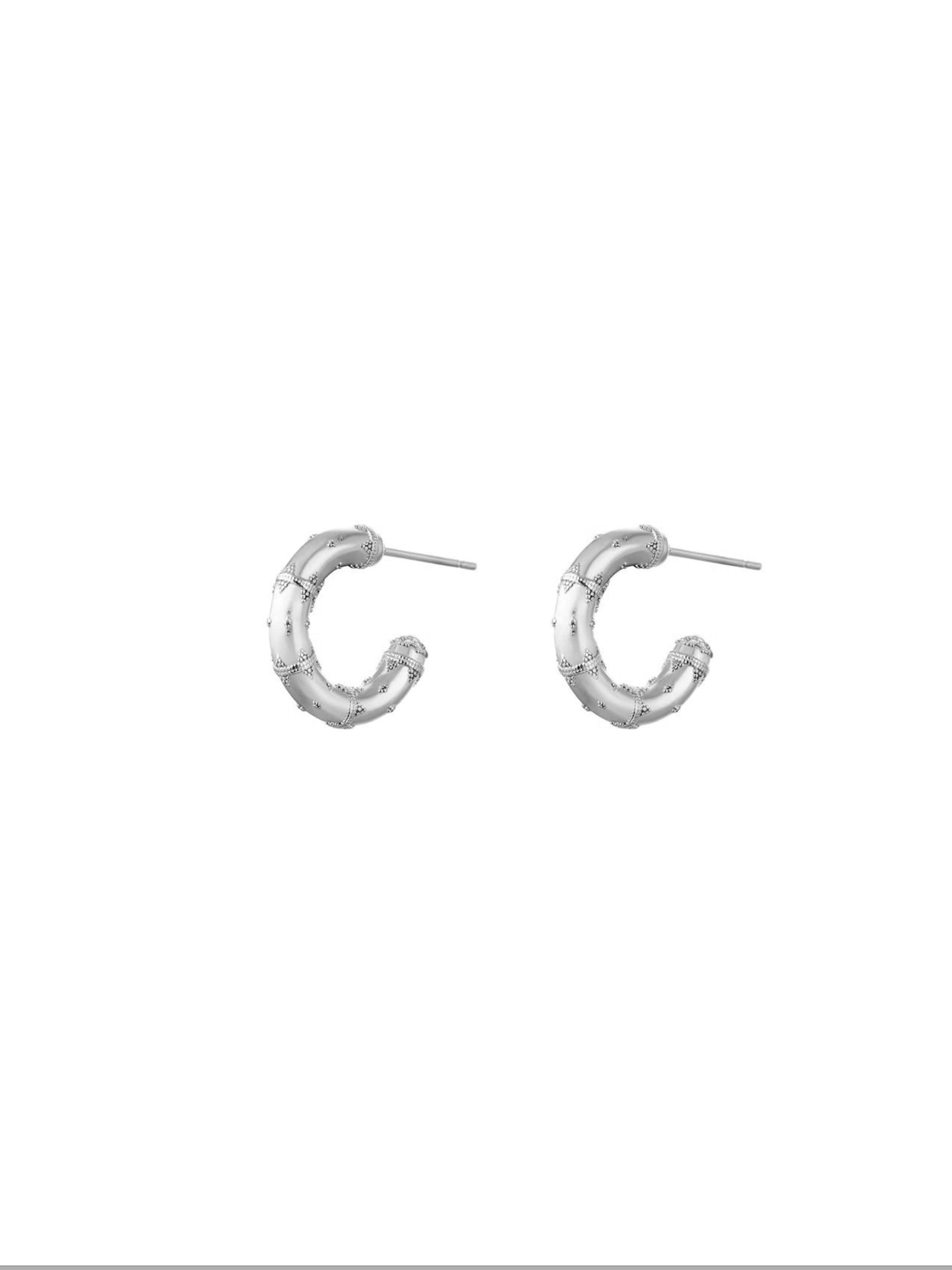 Cala Rose - Pendientes 'ORIENT' en plata: frente