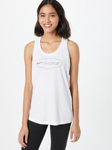 NIKE Sports Top in White: front