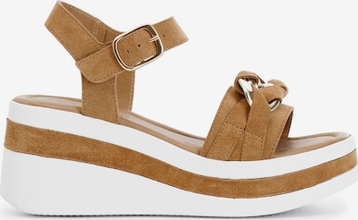 CAFè NOIR Sandalen in braun / weiß, Produktansicht